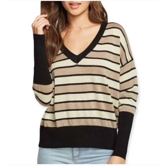 CHASOR Chaser Lurex M Striped Sweater CHA SOR - Picture 1 of 10